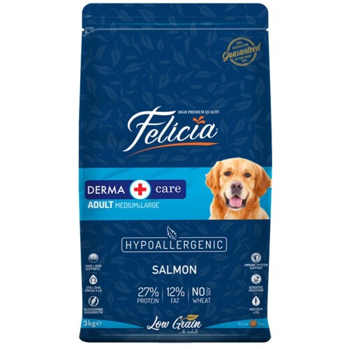 Felicia Somon Balıklı Düşük Tahıllı Hipoalerjenik Köpek Maması 3 kg - 1