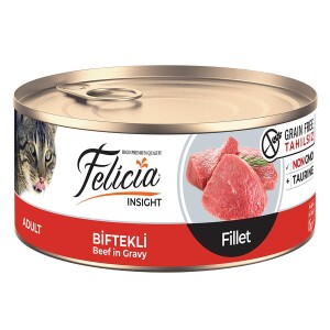 Felicia Tahılsız Parça Etli Biftekli Yetişkin Kedi Konservesi 85 gr - Felicia