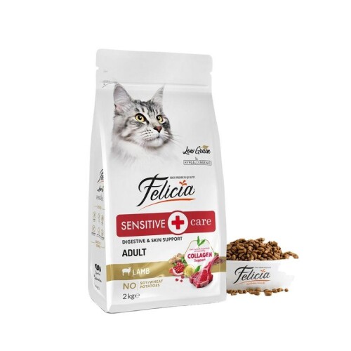Felicia Kuzu Etli Az Tahıllı HypoAllergenic Yetişkin Kedi Maması 2 kg - 1