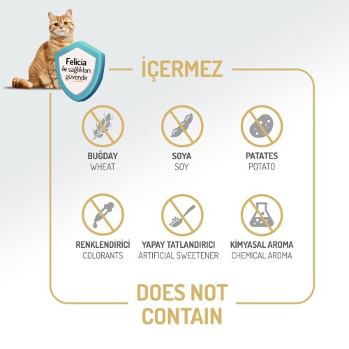 Felicia Kuzu Etli Az Tahıllı HypoAllergenic Yetişkin Kedi Maması 2 kg - 5