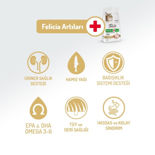 Felicia Yetişkin Tavuklu Az Tahıllı HypoAllergenic Kedi Maması 2 kg - 3
