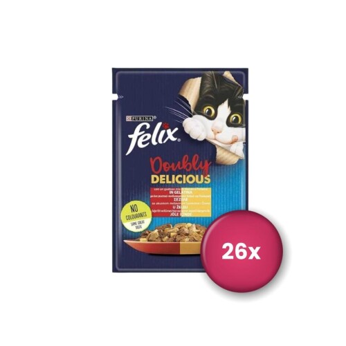 Felix Çifte Lezzet Sığır ve Tavuk Etli Kedi Konservesi 85 gr X 26 Adet - 1