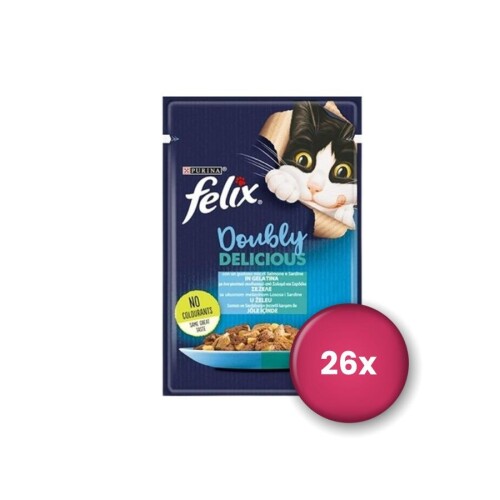 Felix Çifte Lezzet Somonlu ve Sardalyalı Kedi Konservesi 85 gr x 26 Adet - 1