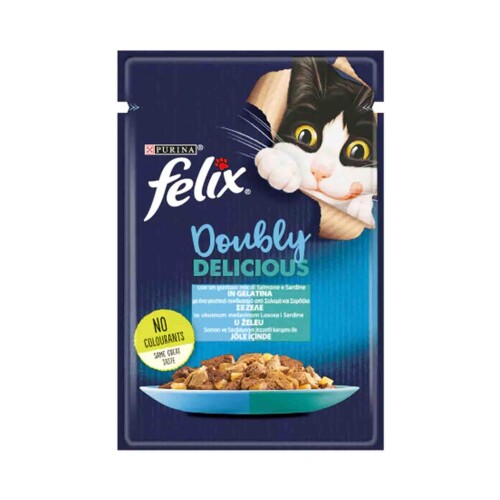 Felix Çifte Lezzet Somonlu ve Sardalyalı Kedi Konservesi 85 gr - 1