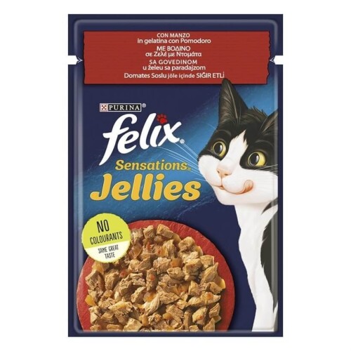 Felix Sensation Sığır & Domatesli Kedi Yaş Mama 85 Gr - 1