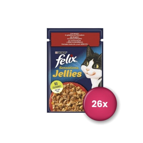 Felix Sensation Sığır Etli ve Domatesli Kedi Konservesi 85 Gr X 26 Adet - 1