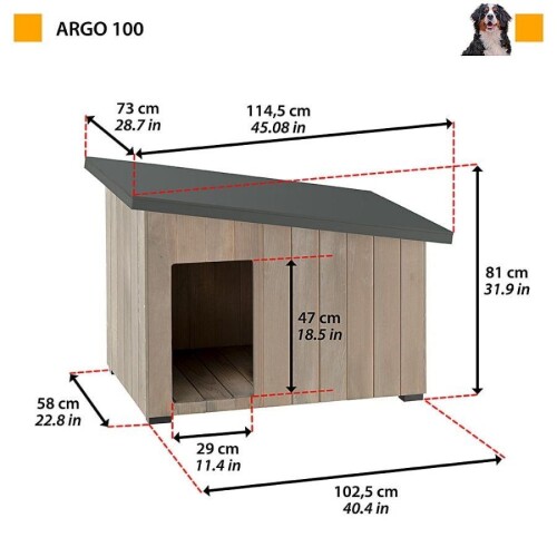 Ferplast Argo 100 Ahşap Köpek Kulübesi - 2