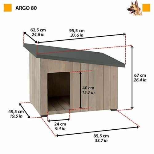 Ferplast Argo 80 Ahşap Köpek Kulübesi - 2
