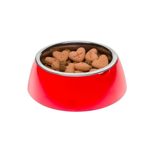 Ferplast Jolie Kedi ve Köpekler için Çelik Mama ve Su Kabı Kırmızı 850 ml M - 2