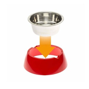 Ferplast Jolie Kedi ve Köpekler için Çelik Mama ve Su Kabı Kırmızı 850 ml M - 4