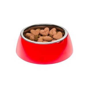 Ferplast Jolie Kedi ve Köpekler için Çelik Mama ve Su Kabı Kırmızı 850 ml M - 2