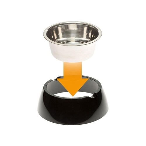 Ferplast Jolie Kedi ve Köpekler için Çelik Mama ve Su Kabı Siyah 850 ml M - 5