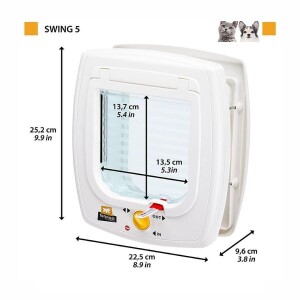 Ferplast Swing 5 Kedi ve Köpek Kapısı Kahverengi 13,5x13,7 cm - 2