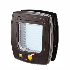 Ferplast Swing 5 Kedi ve Köpek Kapısı Kahverengi 13,5x13,7 cm - Ferplast