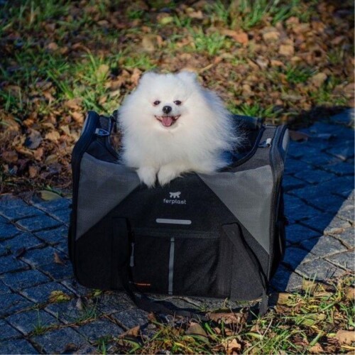 Ferplast Voyager 350 Kedi ve Köpek Kumaş Taşıma Çantası Gri 45x30x33 cm - 3