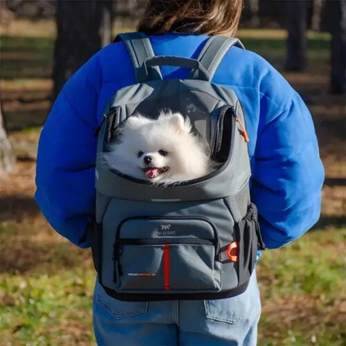 Ferplast Voyager 400 Kedi ve Köpek Kumaş Taşıma Çantası Gri 33x23x41 cm - 3