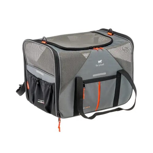 Ferplast Voyager 450 Kedi Köpek Kumaş Taşıma Çantası Gri 50x33x33 cm - 1
