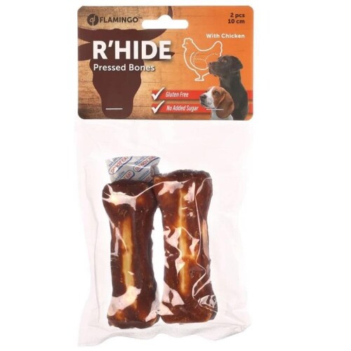 Flamingo Rhide Tavuk Sargılı Kemik Köpek Ödül Maması 2'li 10 Cm 120 Gr - 1