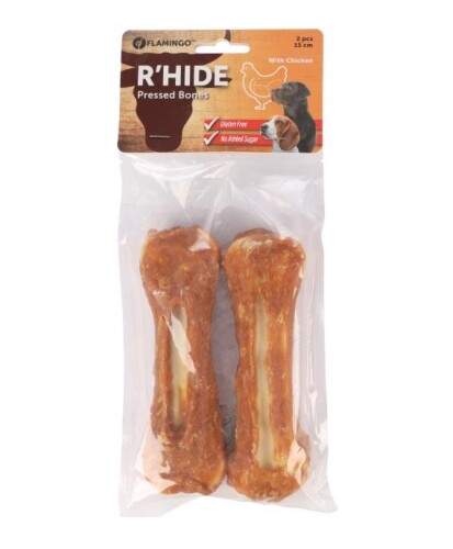 Flamingo Rhide Tavuk Sargılı Kemik Köpek Ödül Maması 2'li 15 Cm 220 Gr - 1