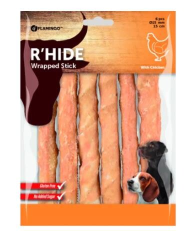 Flamingo Rhide Tavuk Sargılı Kemik Köpek Ödülü 15 Cm 180 Gr - 1