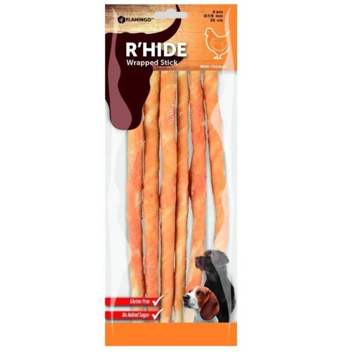 Flamingo Rhide Tavuk Sargılı Kemik Köpek Ödülü 25 Cm 130 Gr - 1