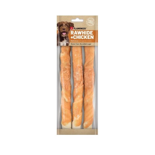 Flamingo Rhide Tavuk Sargılı Kemik Köpek Ödülü 25 Cm 240 Gr - 1