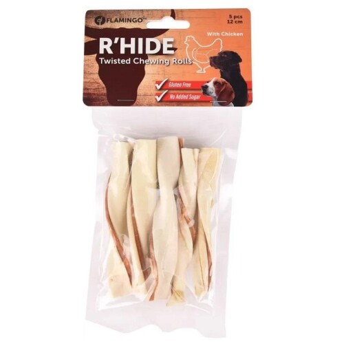 Flamingo Rhide Tavuklu Glutensiz Burgu Köpek Ödül Maması 12 cm 70 Gr 5'li - 1