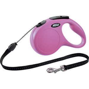 Flexi Black Design Pembe 5 mt Şerit Otomatik Köpek Tasması Large - Flexi