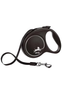 Flexi Black Design Siyah 5 Mt Şerit Otomatik Tasma Large - Flexi