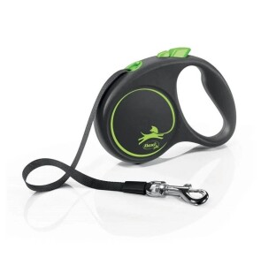 Flexi Black Design Yeşil 5 mt Şerit Otomatik Tasma Medium - Flexi