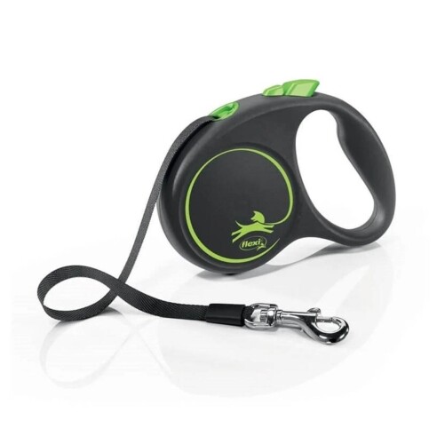 Flexi Black Design Yeşil 5 mt Şerit Otomatik Tasma Medium - 1