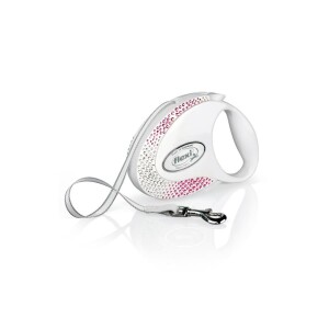 Flexi Glam Beyaz 5MT Otomatik Şerit Tasma - Flexi