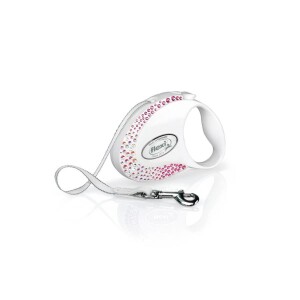 Flexi Glam S Beden Beyaz 3MT Otomatik Şerit Tasma - Flexi