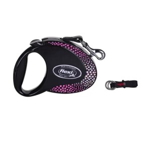 Flexi Glam Siyah M Beden 5 MT Otomatik Şerti Tasma - Flexi