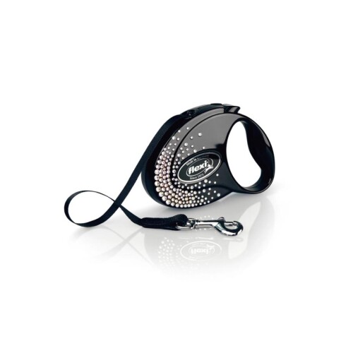 Flexi Glam Splash Crystal Siyah Otomatik Şerit Tasma 3MT - 1