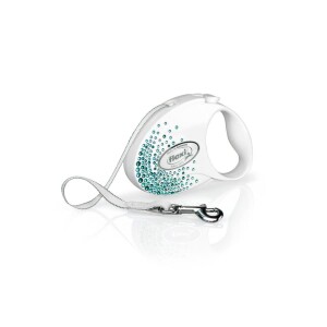 Flexi Glam Splash Ocean Beyaz 3MT Otomatik Şerit Tasma - Flexi