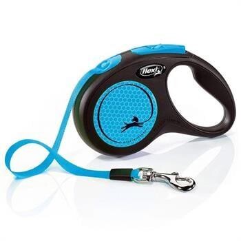 Flexi Neon Şerit Otomatik Köpek Tasması Medium 5 mt Mavi - 1
