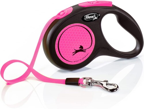 Flexi Neon Şerit Otomatik Köpek Tasması Medium 5 mt Pembe - 1