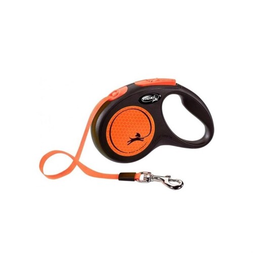 Flexi Neon Şerit Otomatik Tasma S Turuncu 5 mt - 1