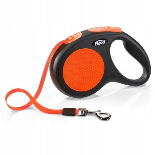 Flexi Neon Şerit Otomatik Tasma M Turuncu 5 mt - 1
