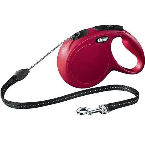 Flexi New Classic İp Otomatik Köpek Gezdirme Tasması Kırmızı M 8 mt - 1