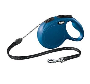 Flexi New Classic İp Otomatik Köpek Gezdirme Tasması Mavi M 8 mt - Flexi