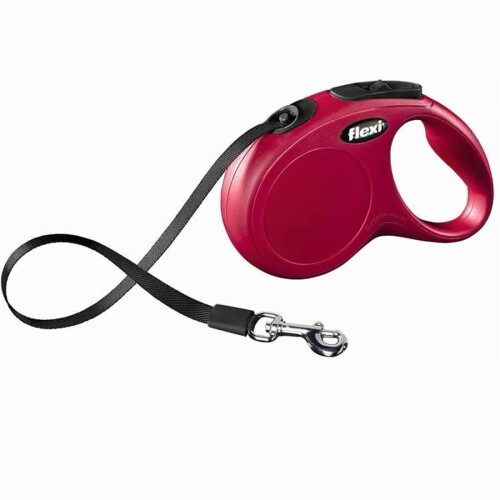 Flexi New Classic Kırmızı 5 mt Şerit Otomatik Tasma Small - 1