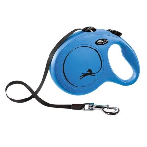 Flexi New Classic Şerit Otomatik Köpek Gezdirme Tasması Mavi L 8 mt - Flexi