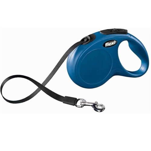 Flexi New Classic Şerit Otomatik Köpek Gezdirme Tasması Mavi XS 3 mt - 1