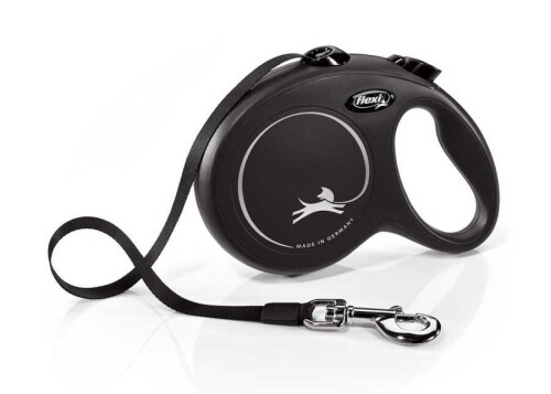 Flexi New Classic Şerit Otomatik Köpek Gezdirme Tasması Siyah L 8 mt - 1