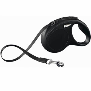Flexi New Classic Şerit Otomatik Köpek Gezdirme Tasması Siyah XS 3 mt - Flexi