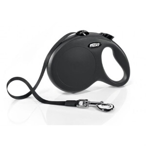 Flexi New Classic Şerit Otomatik Köpek Tasması L Siyah 5 mt - Flexi