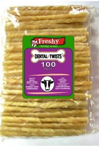 Freshy Dental Natural Burgu Köpek 100'lü Paket - 13 cm - 1