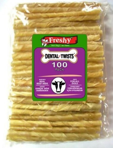 Freshy Dental Natural Burgu Köpek 100'lü Paket - 13 cm - 1